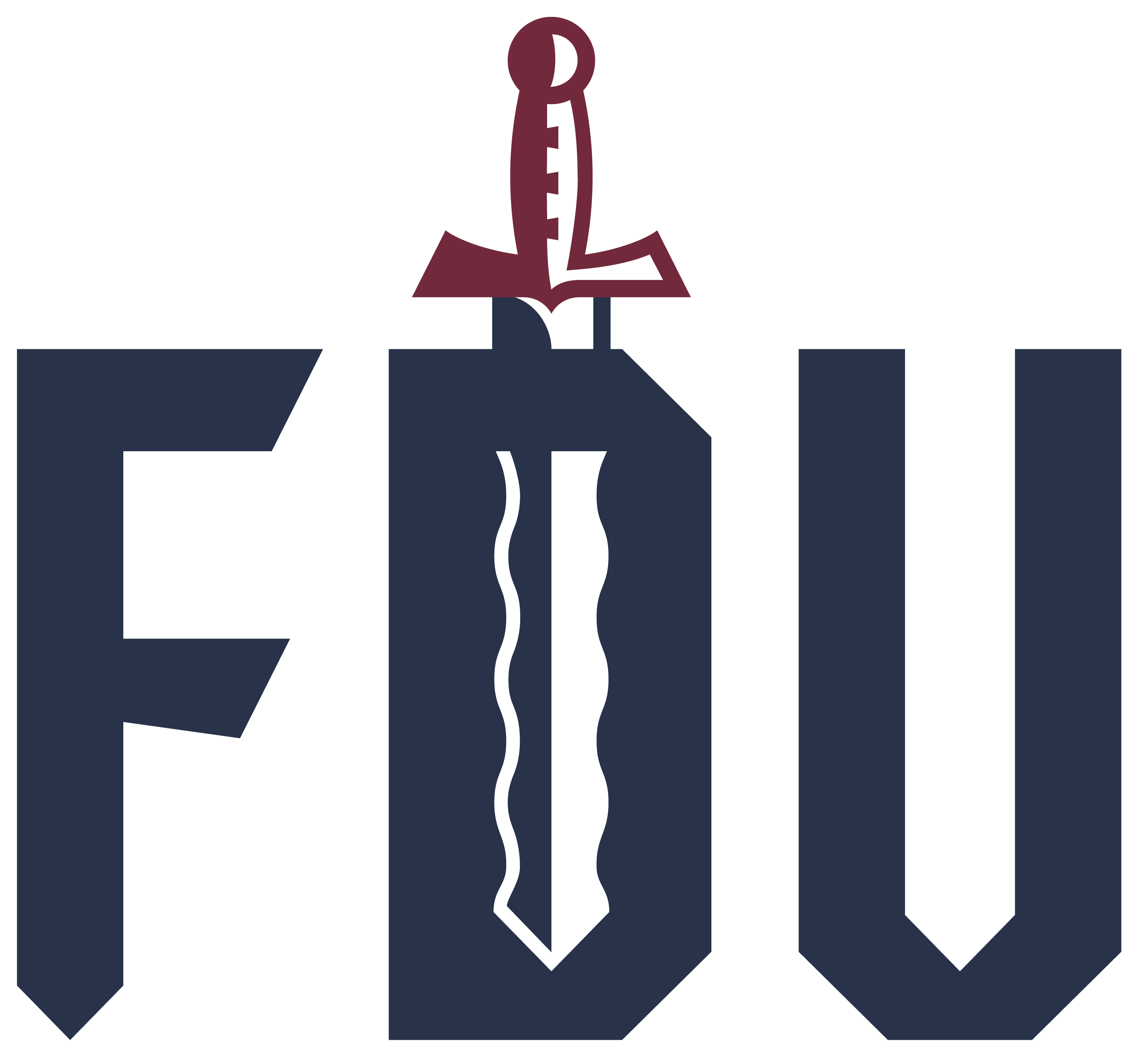 FDU Blue Text Logo Sword